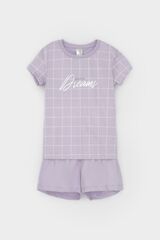 пижама  для девочки  К 1642/лепесток орхидеи,двойная клетка