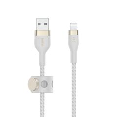 Кабель Belkin BoostCharge PRO Flex USB-A-Lightning Braided Silicone Cable, 1м, белый