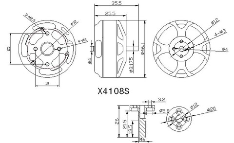 Схема мотора SunnySky X4108S KV600