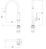 Lemark LM3705GM Смеситель для кухни с высоким поворотным изливом, высота излива 28 см, длина 20 см, латунь/графит