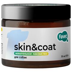 Favet MultivitaminDog Soft Chews функциональное лакомство для кожи и шерсти для собак, 120г