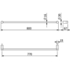 Kludi 5896139 Kludi 58 961 39 Vela R Держатель для полотенец, L=800 мм, черный матовый