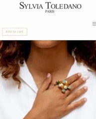 Крутое кольцо SILVIA TOLEDANO широкое с цветными подвесками