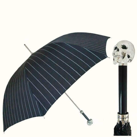 Купить онлайн Зонт-трость Pasotti 1094-1-W33 Silver Skull в магазине Зонтофф.