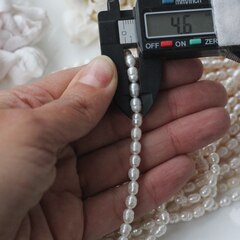 Жемчуг натуральный речной, рис, 4,8-6,8 мм, 1 нить, Ж022