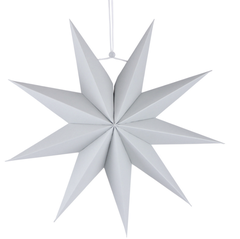 Бумажная звезда, 30 см, 9-конечная, Белый