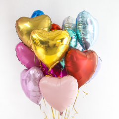 Г 18''/46 см, Сердце, Металлик, Розовый, 1 шт.