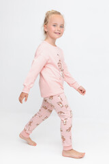 пижама  для девочки  К 1567/светлый лосось,тигрята