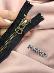 Молния черная с бронзовым массивным бегунком