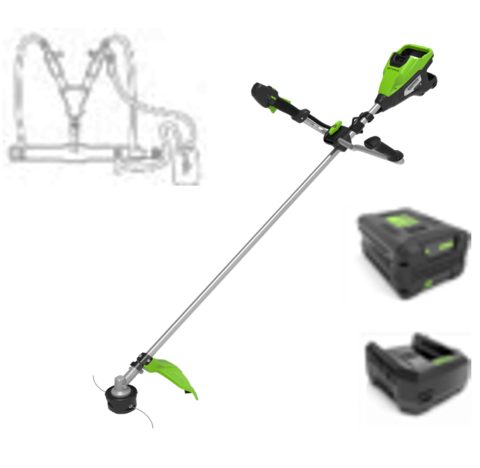 Триммер аккумуляторный Greenworks TB13L, 82V, 1,3 кВт, 43 см, бесщеточный, c 1 х АКБ 2,5 Ач и ЗУ (TB13LUA)