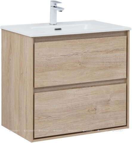 Aquanet 340337 Тумба с раковиной Милан (Flash) 70 цв. дуб светлый (340337)