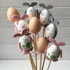 №2 Яйца пасхальные, Белые, из пенопласта, размер 5*4 см, набор 20 штук