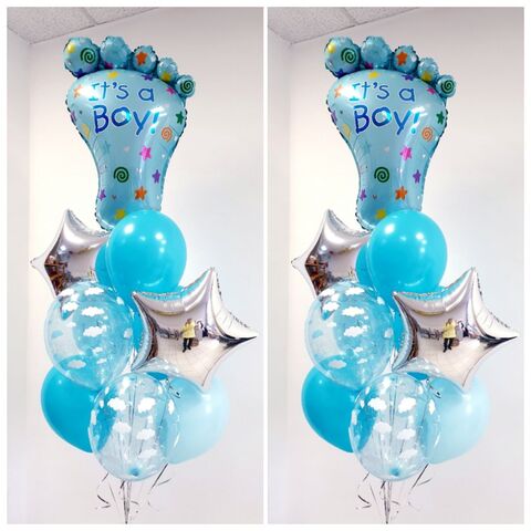 Фонтан шаров на выписку с пяточкой