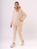 Утепленный спортивный костюм для беременных и кормящих 16025 светлый бежевый