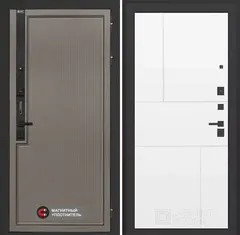 Входная дверь в квартиру Лабиринт с повышенной шумоизоляцией Лаб про 1 Велютто кофе 21 Белый софт