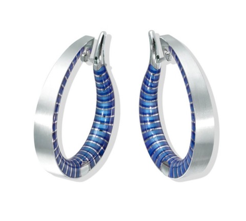 Серьги Конго с синей эмалью, E0177-31/5