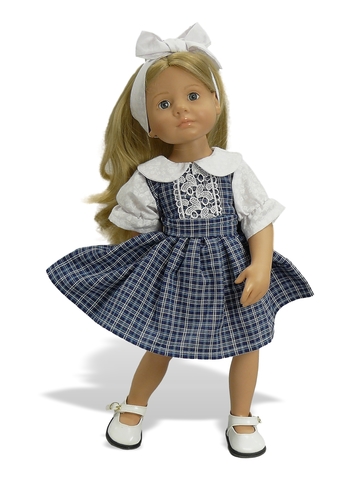 Платье комбинированное - На кукле. Одежда для кукол, пупсов и мягких игрушек.