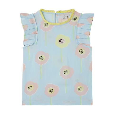 Блуза Stella McCartney Kids Flowers Pale Blue