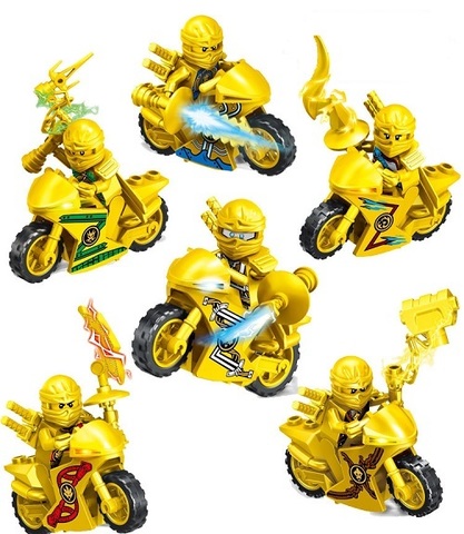 Минифигурки Ниндзяго Золотые ниндзя на мотоциклах серия 176