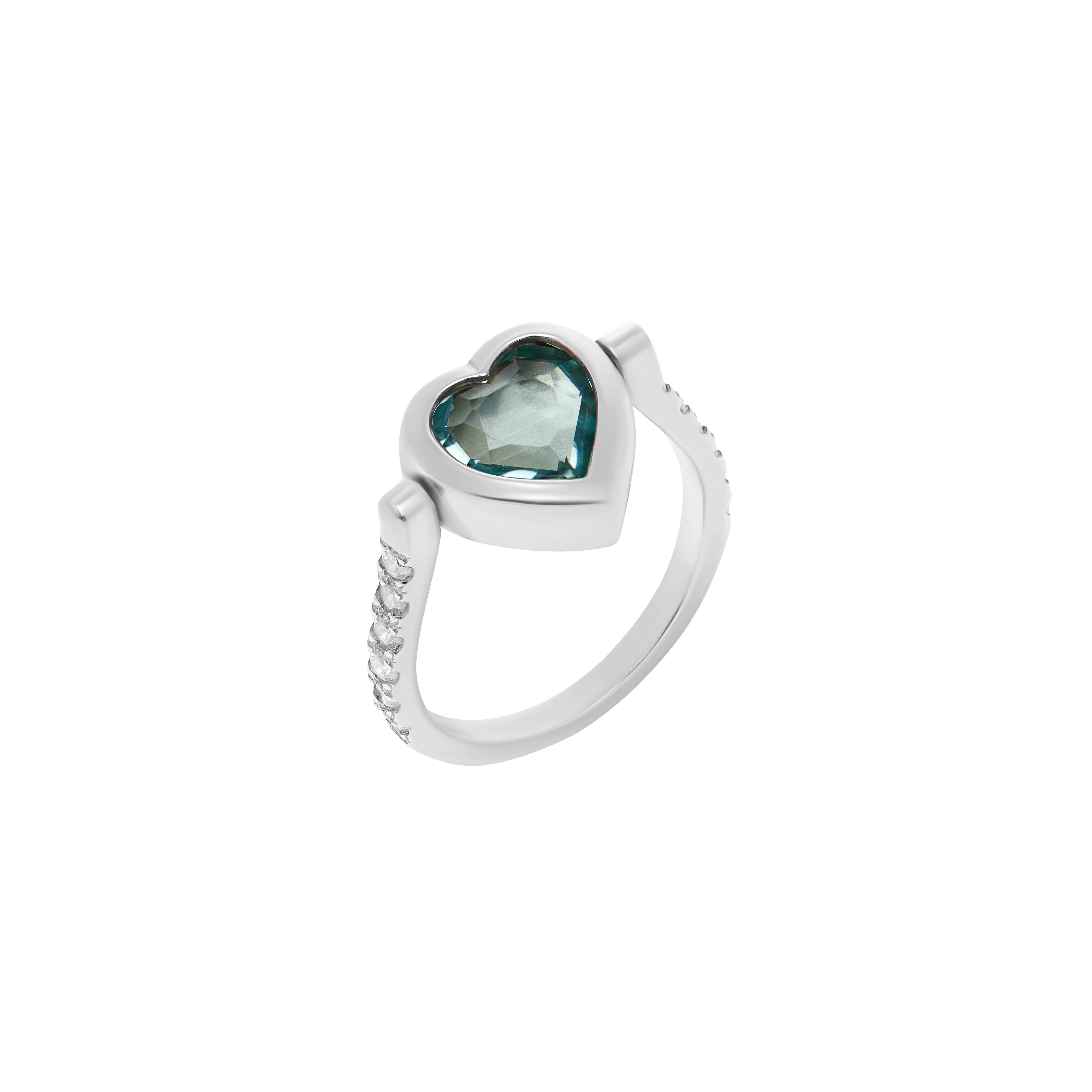 VIVA LA VIKA Кольцо Eddy Heart Ring - Aquamarine viva la vika кольцо eddy heart ring matt green