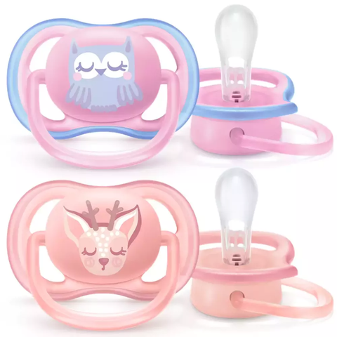 Əmzik \ ultra air soother, 0-6m, 2-pack, girl deco