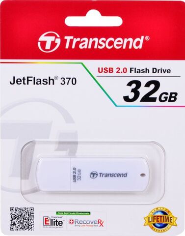 Флешки Transcend USB Flash drive 32Gb TS32GJF370 JetFlash 370, белый - купить в компании MAKtorg
