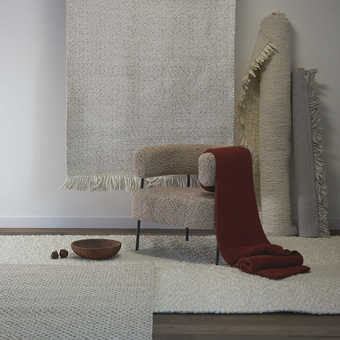 Плед хлопковый 130х180см Tkano Essential жемчужной вязки терракотовый