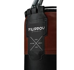 Боксёрский мешок FILIPPOV Ø40 кожа 110см/40см/43-45кг, черно-коричневый