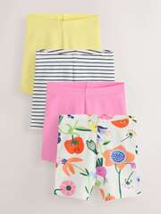 Шорты-велосипедки для девочки Next AG9-946, 4 шт., Белый, Светло-желтый, Розовый