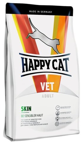 купить Happy Cat VET Diet Skin сухой корм для взрослых кошек при проблемах с кожей и шерстью 4кг