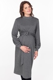 Утепленное платье для беременных 11243 серый