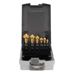 Набор зенковок 90° 6,3-20,5мм 3z HSSE-Co5 TiN 6шт H-Tools 795806EHT