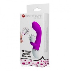 Вибратор силиконовый Sheila с вертушкой для клиторальной стимуляции (19.4 см)