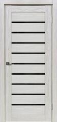 Межкомнатная дверь X-2 / Цвет тон Белая лиственница / Остекление "Лакобель черное" / Двери Верда