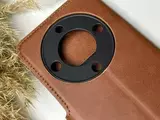 Чехол книжка-подставка кожаный с магнитной застежкой для Honor X9A (Коричневый)