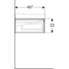 Шкафчик для раковины Geberit Xeno² шириной от 120 см, с двумя выдвижными ящиками: B=117.4см, H=22см, T=46.2см, Белый / Высокоглянцевое покрытие