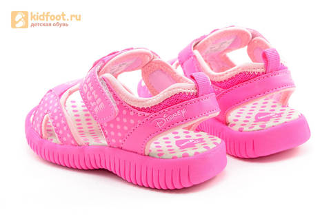 Босоножки Минни Маус (Minnie Mouse) на липучке для девочек, цвет розовый белый. Изображение 7 из 13.