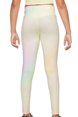 Спортивные брюки для девочки Nike Dri-Fit One Aura Printed Training Tights G - light lemon twist/black