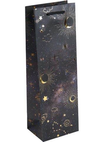 Пакет подарочный с мат. лам. и тис. фольгой Звёздное небо и месяц, 210 г
