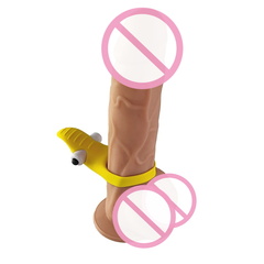 Желтое эрекционное виброкольцо Banana Ring - 