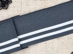 Подвязы трикотажные, ш. 6,5 см, L 123 см, серый с белым