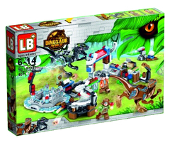 Конструктор Мир Юрского Периода - Нападение Велоцирапторов, 401 дет. Размер 47см*32см*7см