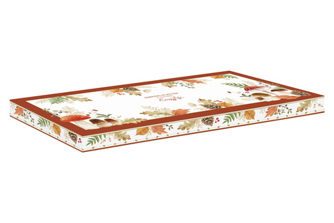 Блюдо 35х15см Easy Life Autumn Breeze Грибы и листья белое