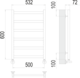 Полотенцесушитель Terminus Аврора П6 500х600