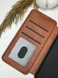Чехол книжка-подставка кожаный с магнитной застежкой для Honor X9A (Коричневый)