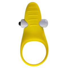 Желтое эрекционное виброкольцо Banana Ring - 