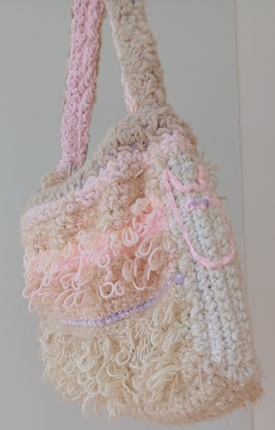 Сумка вязаная на плечо 🌸 зефирная