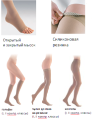 Медицинские компрессионные чулки Sigvaris Top-Fine SELECT с силиконовой резинкой (I класс)