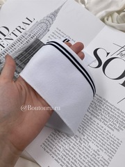 Воротник трикотажный белый с тонкими черными полосками 0,4 м, ширина 8 см