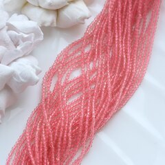 Бусины стеклянные нежно-коралловые круглые 2 мм, К195
